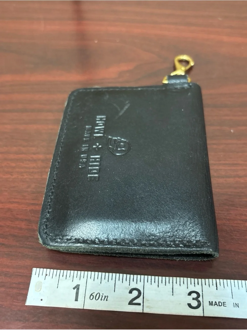 Howl + Hide Leather Keychain Wallet Made USA With Hook & Snap Button Closure